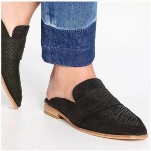 Free People At Ease Leather Black Mule Shoe Size 40.5/US 10